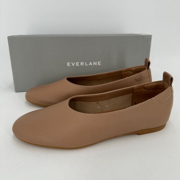 Everlane The Italian Leather Day Glove Flats in Tan-Brown sz 10.5 Women's NIB - Picture 4 of 6